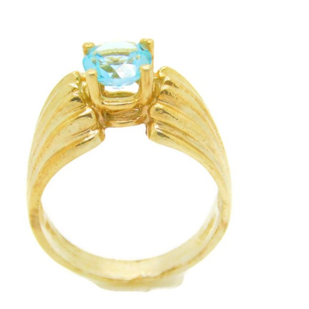14k Yellow Gold Ladies Ring with March Stone - Picture 2 of 5